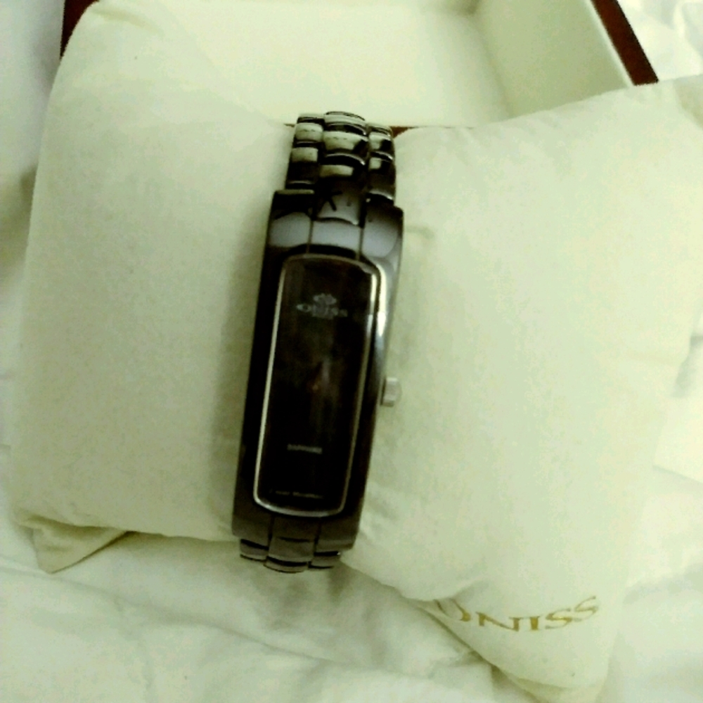 ONISS Black Ceramic Tank Watch